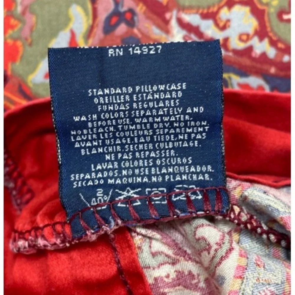 Vintage Ralph Lauren Queen Galahad 4 Piece Sheet Set Red Paisley